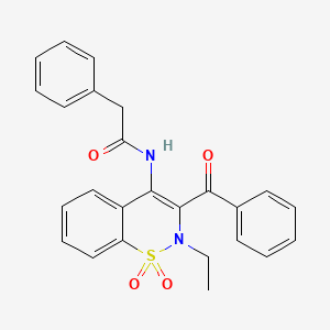 N-[2-ethyl-1,1-dioxido-3-(phenylcarbonyl)-2H-1,2-benzothiazin-4-yl]-2-phenylacetamide