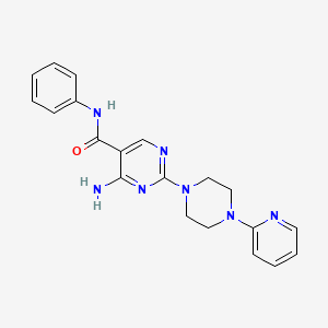 molecular formula C20H21N7O B14963481 4-amino-N-phenyl-2-[4-(pyridin-2-yl)piperazin-1-yl]pyrimidine-5-carboxamide 