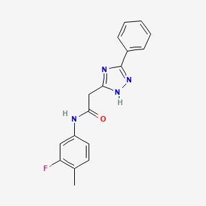 N-(3-fluoro-4-methylphenyl)-2-(3-phenyl-1H-1,2,4-triazol-5-yl)acetamide