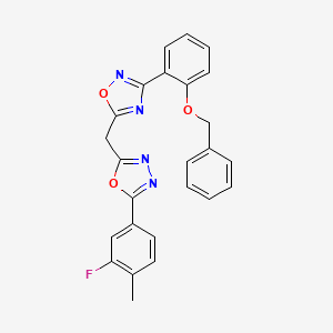 3-[2-(Benzyloxy)phenyl]-5-{[5-(3-fluoro-4-methylphenyl)-1,3,4-oxadiazol-2-yl]methyl}-1,2,4-oxadiazole