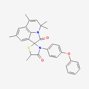 4,4,5',6,8-pentamethyl-3'-(4-phenoxyphenyl)-4H,4'H-spiro[pyrrolo[3,2,1-ij]quinoline-1,2'-[1,3]thiazolidine]-2,4'-dione