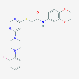 N-(2,3-Dihydro-1,4-benzodioxin-6-YL)-2-({6-[4-(2-fluorophenyl)piperazin-1-YL]pyrimidin-4-YL}sulfanyl)acetamide