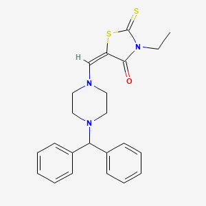 (5E)-5-{[4-(diphenylmethyl)piperazin-1-yl]methylidene}-3-ethyl-2-thioxo-1,3-thiazolidin-4-one