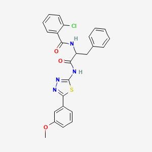 2-[(2-Chlorophenyl)formamido]-N-[5-(3-methoxyphenyl)-1,3,4-thiadiazol-2-YL]-3-phenylpropanamide