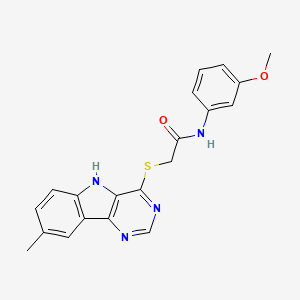 N-(3-Methoxyphenyl)-2-({8-methyl-5H-pyrimido[5,4-B]indol-4-YL}sulfanyl)acetamide