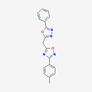 molecular formula C18H14N4O2 B14963677 3-(4-Methylphenyl)-5-[(5-phenyl-1,3,4-oxadiazol-2-yl)methyl]-1,2,4-oxadiazole 