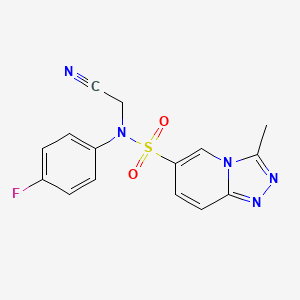 molecular formula C15H12FN5O2S B14963694 N-(cyanomethyl)-N-(4-fluorophenyl)-3-methyl[1,2,4]triazolo[4,3-a]pyridine-6-sulfonamide 