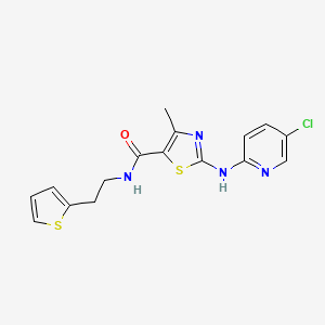 2-[(5-chloropyridin-2-yl)amino]-4-methyl-N-[2-(thiophen-2-yl)ethyl]-1,3-thiazole-5-carboxamide