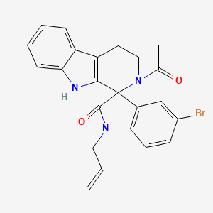 2-acetyl-5'-bromo-1'-(prop-2-en-1-yl)-2,3,4,9-tetrahydrospiro[beta-carboline-1,3'-indol]-2'(1'H)-one