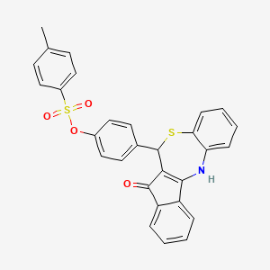 molecular formula C29H21NO4S2 B14963772 4-(7-Hydroxy-6H-indeno[2,1-C][1,5]benzothiazepin-6-YL)phenyl 4-methyl-1-benzenesulfonate 