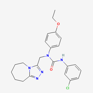 molecular formula C23H26ClN5O2 B14963774 3-(3-chlorophenyl)-1-(4-ethoxyphenyl)-1-(6,7,8,9-tetrahydro-5H-[1,2,4]triazolo[4,3-a]azepin-3-ylmethyl)urea 