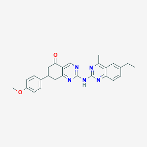 2-[(6-ethyl-4-methylquinazolin-2-yl)amino]-7-(4-methoxyphenyl)-7,8-dihydroquinazolin-5(6H)-one