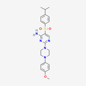 2-[4-(4-Methoxyphenyl)piperazin-1-yl]-5-{[4-(propan-2-yl)phenyl]sulfonyl}pyrimidin-4-amine