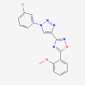 3-(1-(3-chlorophenyl)-1H-1,2,3-triazol-4-yl)-5-(2-methoxyphenyl)-1,2,4-oxadiazole