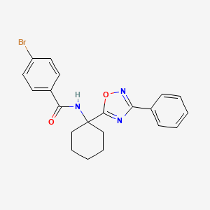 4-bromo-N-[1-(3-phenyl-1,2,4-oxadiazol-5-yl)cyclohexyl]benzamide