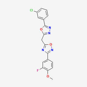 5-{[5-(3-Chlorophenyl)-1,3,4-oxadiazol-2-yl]methyl}-3-(3-fluoro-4-methoxyphenyl)-1,2,4-oxadiazole