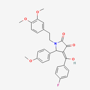 1-[2-(3,4-dimethoxyphenyl)ethyl]-4-[(4-fluorophenyl)carbonyl]-3-hydroxy-5-(4-methoxyphenyl)-1,5-dihydro-2H-pyrrol-2-one