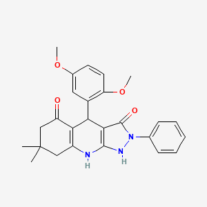 4-(2,5-dimethoxyphenyl)-7,7-dimethyl-2-phenyl-4,7,8,9-tetrahydro-1H-pyrazolo[3,4-b]quinoline-3,5(2H,6H)-dione