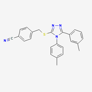 molecular formula C24H20N4S B14963872 4-({[5-(3-methylphenyl)-4-(4-methylphenyl)-4H-1,2,4-triazol-3-yl]sulfanyl}methyl)benzonitrile 