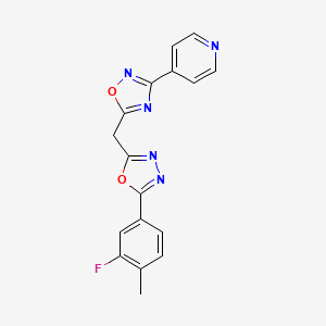 4-(5-{[5-(3-Fluoro-4-methylphenyl)-1,3,4-oxadiazol-2-yl]methyl}-1,2,4-oxadiazol-3-yl)pyridine