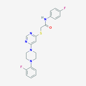 molecular formula C22H21F2N5OS B14963898 N-(4-Fluorophenyl)-2-({6-[4-(2-fluorophenyl)piperazin-1-YL]pyrimidin-4-YL}sulfanyl)acetamide 