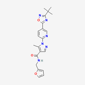 1-[5-(3-tert-butyl-1,2,4-oxadiazol-5-yl)pyridin-2-yl]-N-(furan-2-ylmethyl)-5-methyl-1H-pyrazole-4-carboxamide