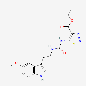 ethyl 5-({[2-(5-methoxy-1H-indol-3-yl)ethyl]carbamoyl}amino)-1,2,3-thiadiazole-4-carboxylate