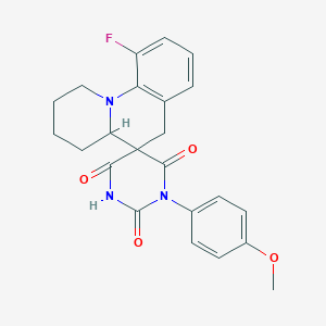 10'-Fluoro-5-(4-methoxyphenyl)-1',2',3',4',4'A,6'-hexahydrospiro[1,5-diazinane-3,5'-pyrido[1,2-A]quinoline]-2,4,6-trione