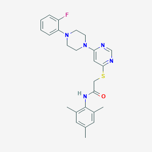 molecular formula C25H28FN5OS B14964000 2-((6-(4-(2-fluorophenyl)piperazin-1-yl)pyrimidin-4-yl)thio)-N-mesitylacetamide 