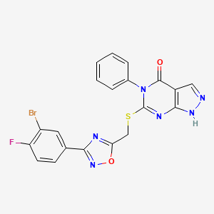 molecular formula C20H12BrFN6O2S B14964017 1-(6-{2-[(4-fluorophenyl)amino]-2-oxoethyl}-7-oxo-6,7-dihydro[1,3]thiazolo[4,5-d]pyrimidin-2-yl)-N-propylpiperidine-3-carboxamide 