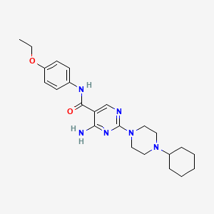 4-amino-2-(4-cyclohexylpiperazin-1-yl)-N-(4-ethoxyphenyl)pyrimidine-5-carboxamide