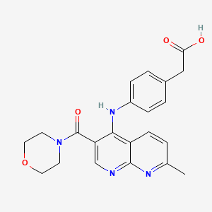 2-(4-((7-Methyl-3-(morpholine-4-carbonyl)-1,8-naphthyridin-4-yl)amino)phenyl)acetic acid