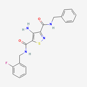 4-amino-N~3~-benzyl-N~5~-(2-fluorobenzyl)-1,2-thiazole-3,5-dicarboxamide