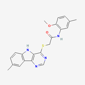 N-(2-Methoxy-5-methylphenyl)-2-({8-methyl-5H-pyrimido[5,4-B]indol-4-YL}sulfanyl)acetamide