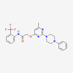 2-{[6-methyl-2-(4-phenylpiperazin-1-yl)pyrimidin-4-yl]oxy}-N-[2-(trifluoromethyl)phenyl]acetamide