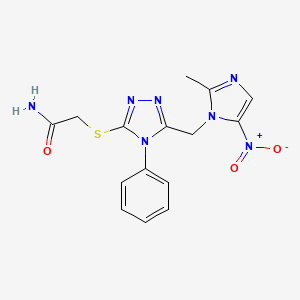 2-({5-[(2-methyl-5-nitro-1H-imidazol-1-yl)methyl]-4-phenyl-4H-1,2,4-triazol-3-yl}sulfanyl)acetamide