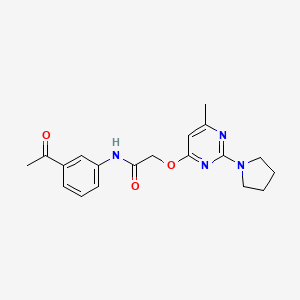 N-(3-acetylphenyl)-2-{[6-methyl-2-(pyrrolidin-1-yl)pyrimidin-4-yl]oxy}acetamide