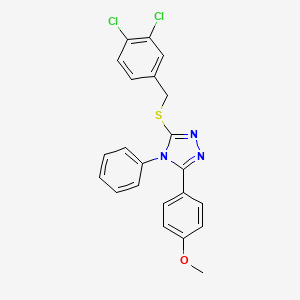 molecular formula C22H17Cl2N3OS B14964226 3-{[(3,4-dichlorophenyl)methyl]sulfanyl}-5-(4-methoxyphenyl)-4-phenyl-4H-1,2,4-triazole 