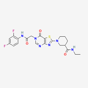 1-(6-{2-[(2,4-difluorophenyl)amino]-2-oxoethyl}-7-oxo-6,7-dihydro[1,3]thiazolo[4,5-d]pyrimidin-2-yl)-N-ethylpiperidine-3-carboxamide