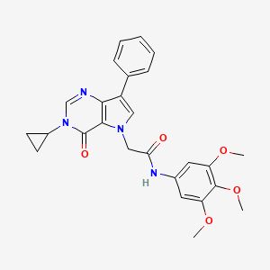 molecular formula C26H26N4O5 B14964261 2-(3-cyclopropyl-4-oxo-7-phenyl-3,4-dihydro-5H-pyrrolo[3,2-d]pyrimidin-5-yl)-N-(3,4,5-trimethoxyphenyl)acetamide 