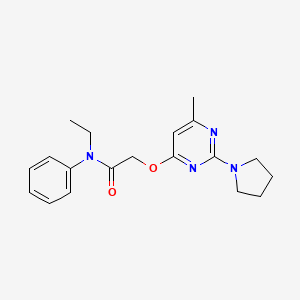 N-ethyl-2-{[6-methyl-2-(pyrrolidin-1-yl)pyrimidin-4-yl]oxy}-N-phenylacetamide