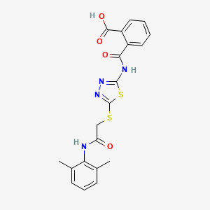 2-[[5-[2-(2,6-Dimethylanilino)-2-oxoethyl]sulfanyl-1,3,4-thiadiazol-2-yl]carbamoyl]benzoic acid