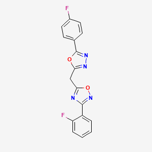 3-(2-Fluorophenyl)-5-{[5-(4-fluorophenyl)-1,3,4-oxadiazol-2-yl]methyl}-1,2,4-oxadiazole