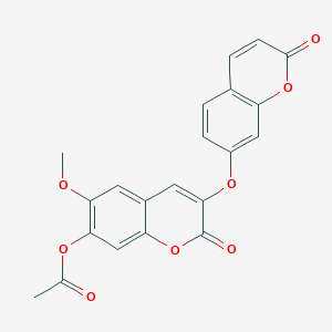 molecular formula C21H14O8 B14964312 6-Methoxy-2-oxo-3-(2-oxochromen-7-yloxy)chromen-7-yl acetate CAS No. 17064-09-4