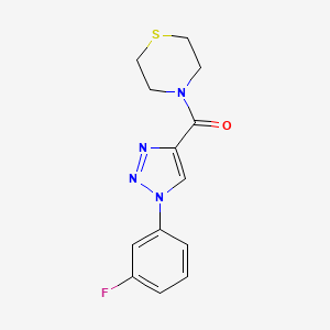 molecular formula C13H13FN4OS B14964364 (1-(3-fluorophenyl)-1H-1,2,3-triazol-4-yl)(thiomorpholino)methanone 