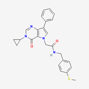 2-(3-cyclopropyl-4-oxo-7-phenyl-3,4-dihydro-5H-pyrrolo[3,2-d]pyrimidin-5-yl)-N-[4-(methylsulfanyl)benzyl]acetamide