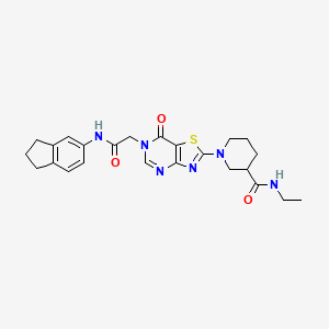 1-(6-{[(2,3-Dihydro-1H-inden-5-YL)carbamoyl]methyl}-7-oxo-6H,7H-[1,3]thiazolo[4,5-D]pyrimidin-2-YL)-N-ethylpiperidine-3-carboxamide