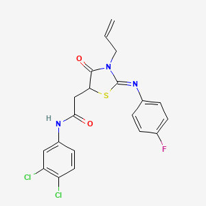 N-(3,4-dichlorophenyl)-2-[(2Z)-2-[(4-fluorophenyl)imino]-4-oxo-3-(prop-2-en-1-yl)-1,3-thiazolidin-5-yl]acetamide