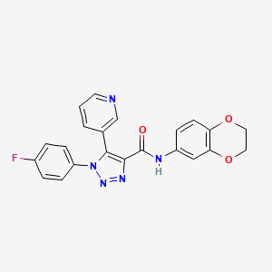 molecular formula C22H16FN5O3 B14964387 N-(2,3-dihydro-1,4-benzodioxin-6-yl)-1-(4-fluorophenyl)-5-(pyridin-3-yl)-1H-1,2,3-triazole-4-carboxamide 