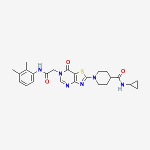 molecular formula C24H28N6O3S B14964403 N-Cyclopropyl-1-(6-{[(2,3-dimethylphenyl)carbamoyl]methyl}-7-oxo-6H,7H-[1,3]thiazolo[4,5-D]pyrimidin-2-YL)piperidine-4-carboxamide 